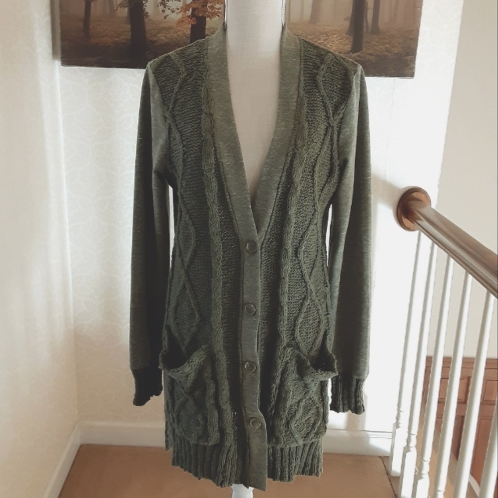 evy's tree Green Knit Cardigan